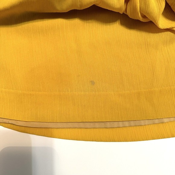 Madewell Women Smocked Mini Dress Size 6 Style G2855 Golden Ochre Yellow - Picture 8 of 10